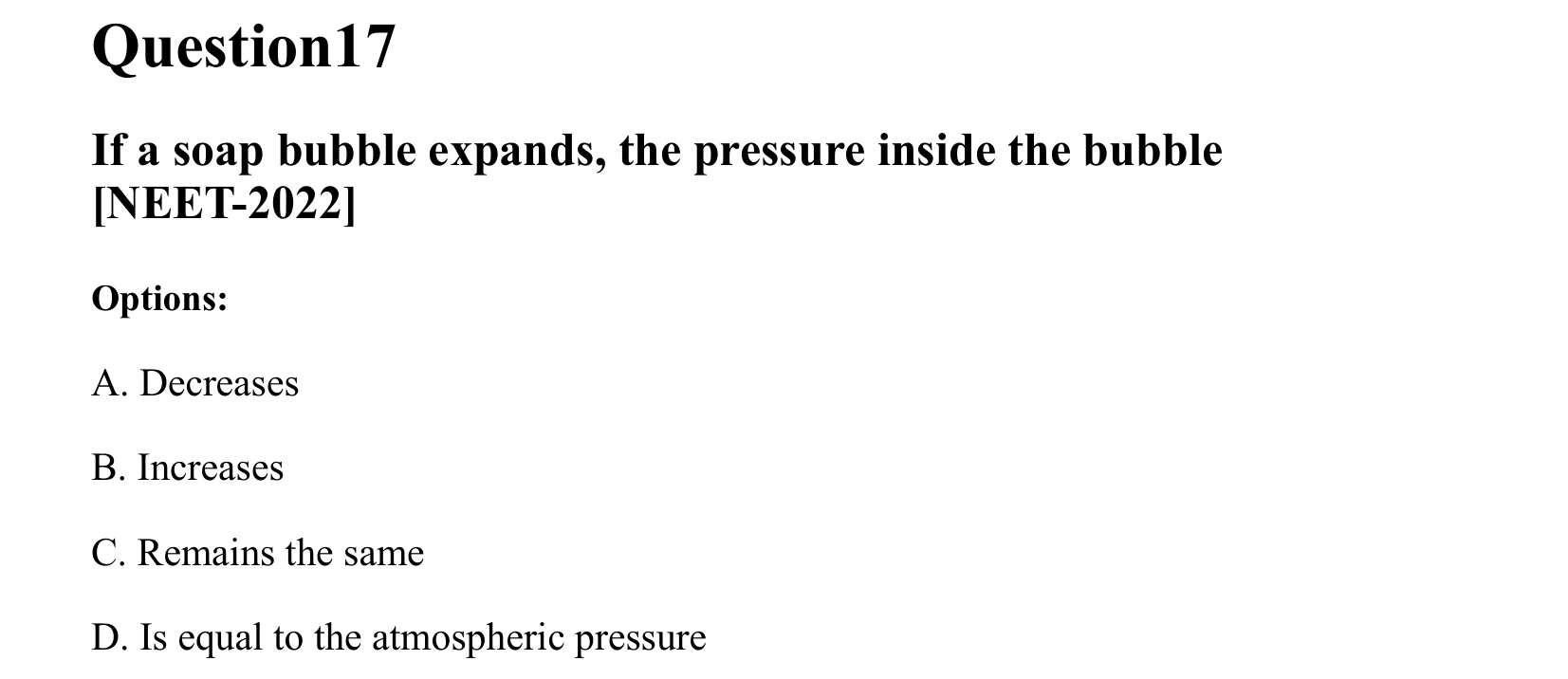Mechanical Properties of Matter and Fluids question 17