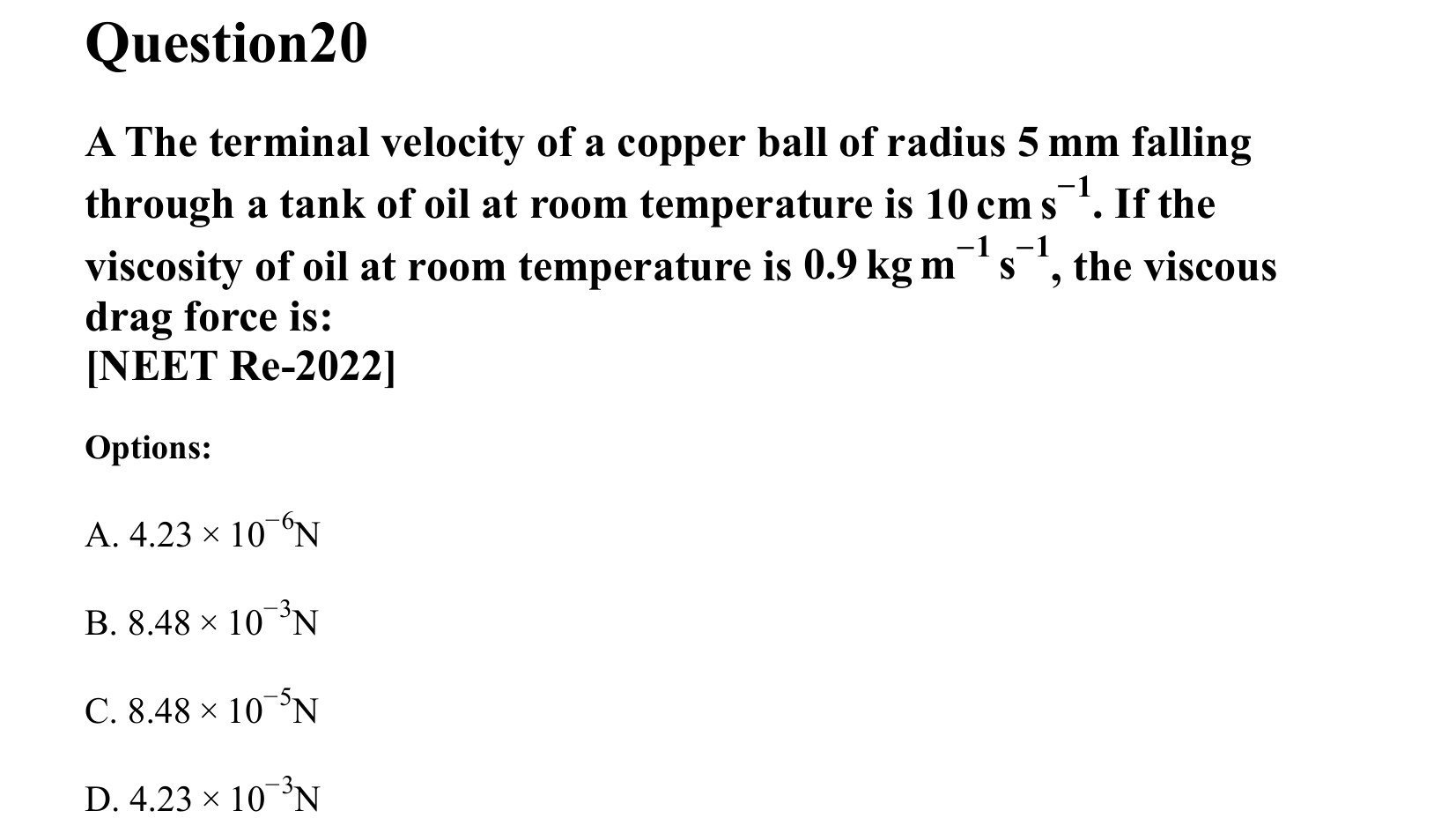 Mechanical Properties of Matter and Fluids question 20