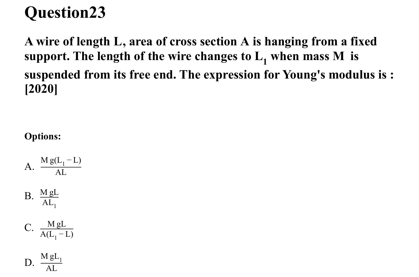 Mechanical Properties of Matter and Fluids question 23
