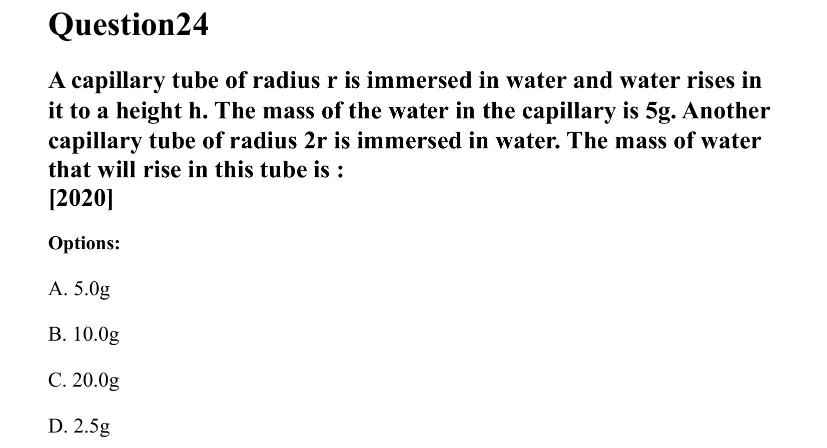 Mechanical Properties of Matter and Fluids question 24