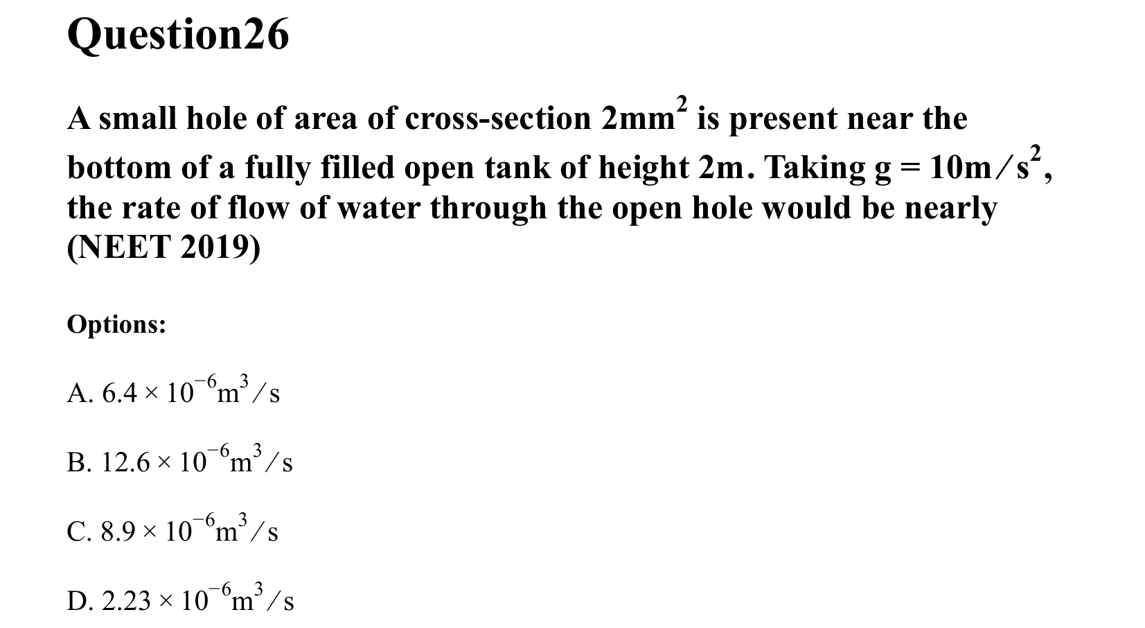 Mechanical Properties of Matter and Fluids question 26