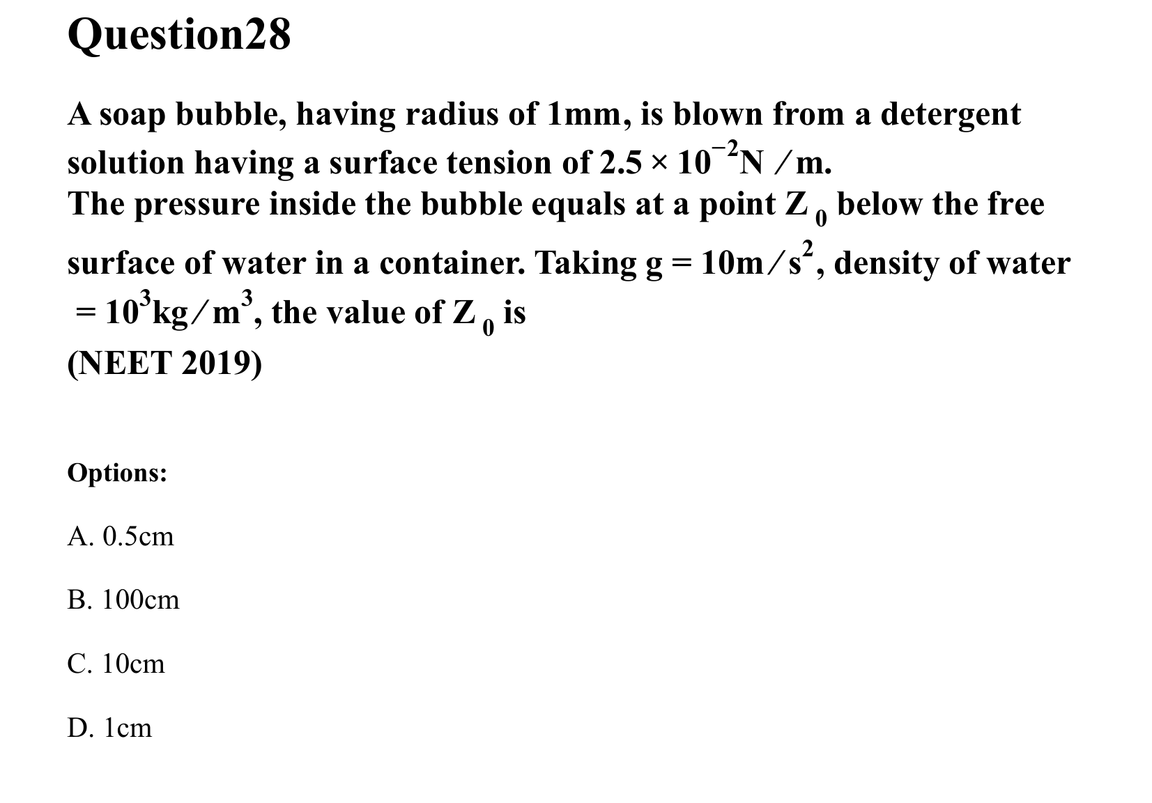 Mechanical Properties of Matter and Fluids question 28