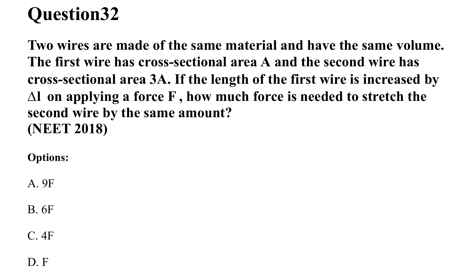 Mechanical Properties of Matter and Fluids question 32
