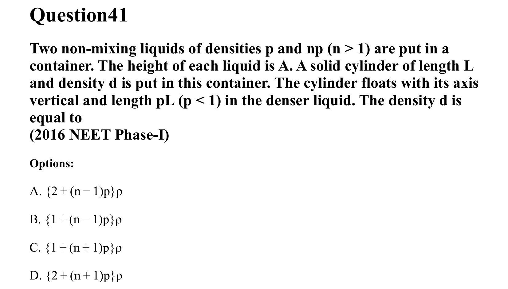 Mechanical Properties of Matter and Fluids question 41