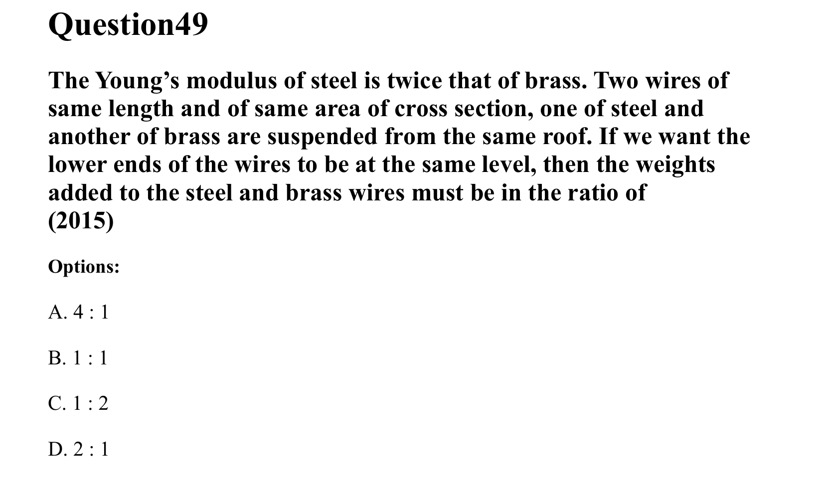 Mechanical Properties of Matter and Fluids question 49