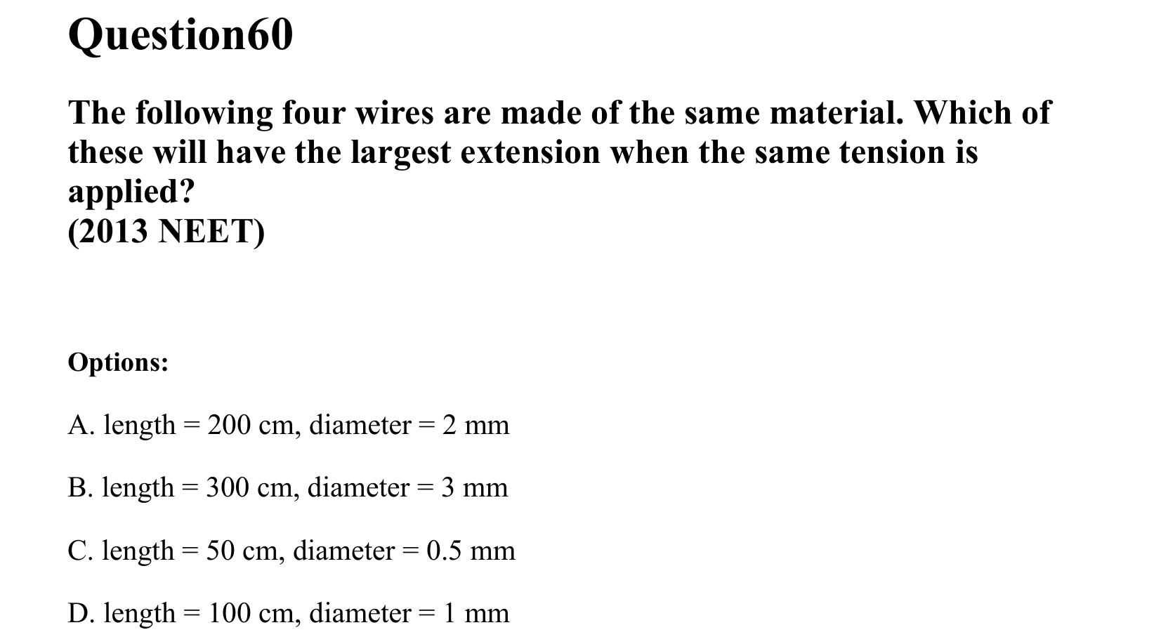Mechanical Properties of Matter and Fluids question 60