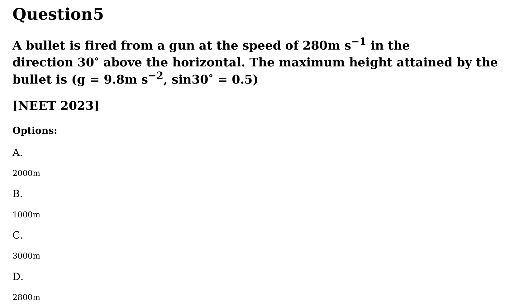 Motion in a Plane question 5