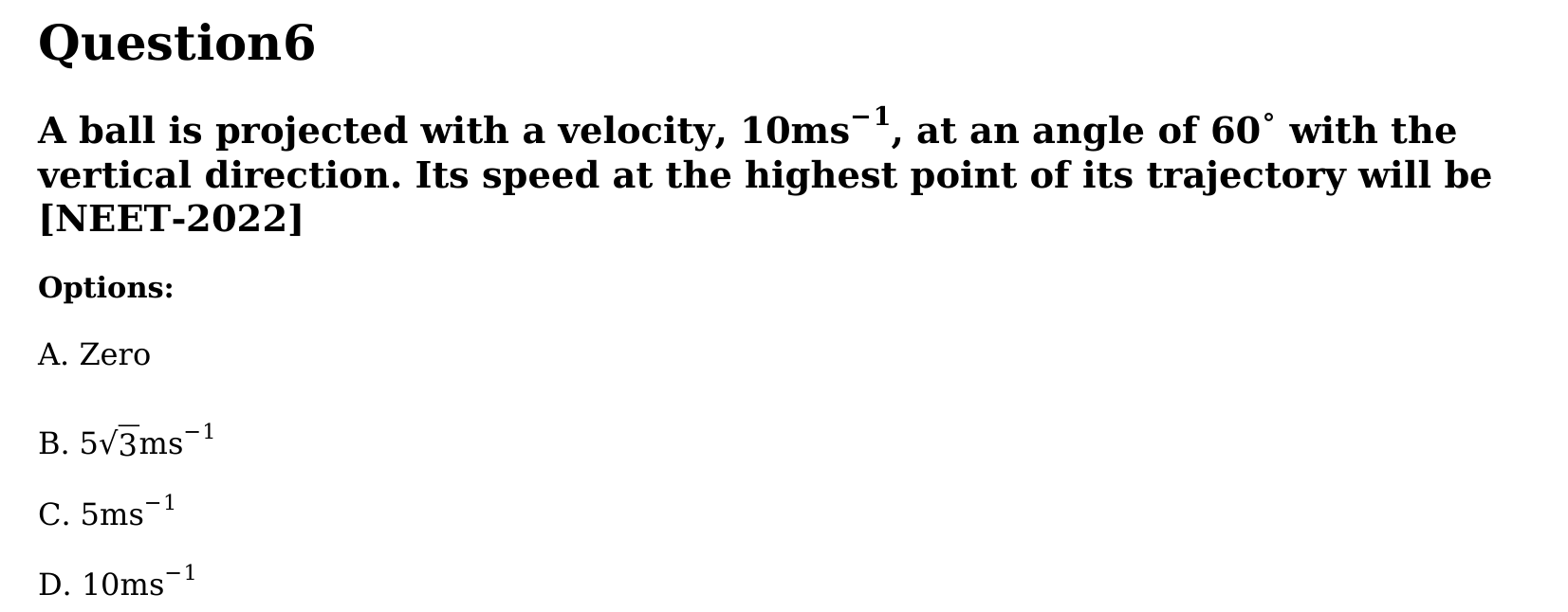 Motion in a Plane question 6