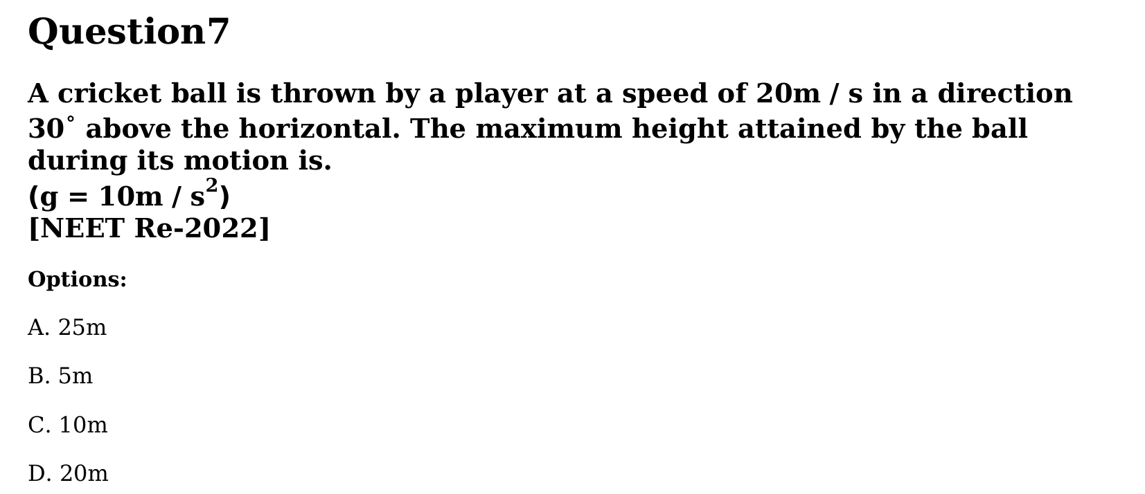 Motion in a Plane question 7
