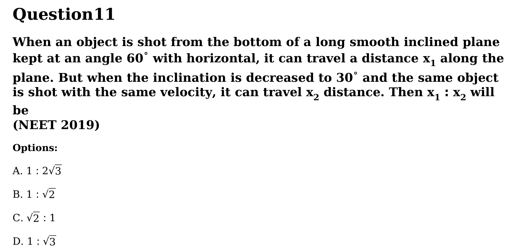 Motion in a Plane question 11
