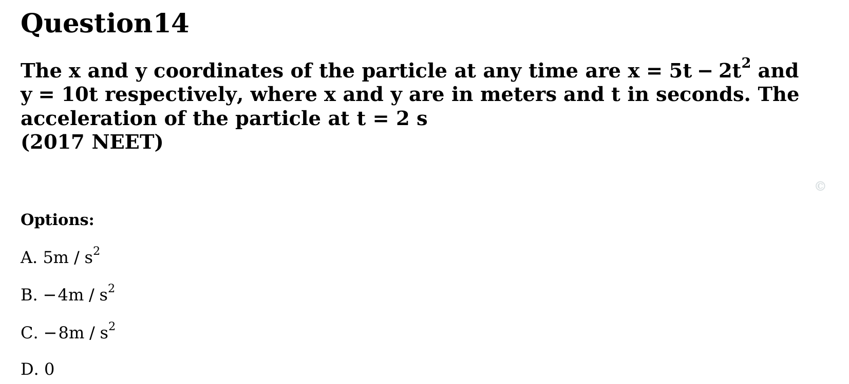 Motion in a Plane question 14