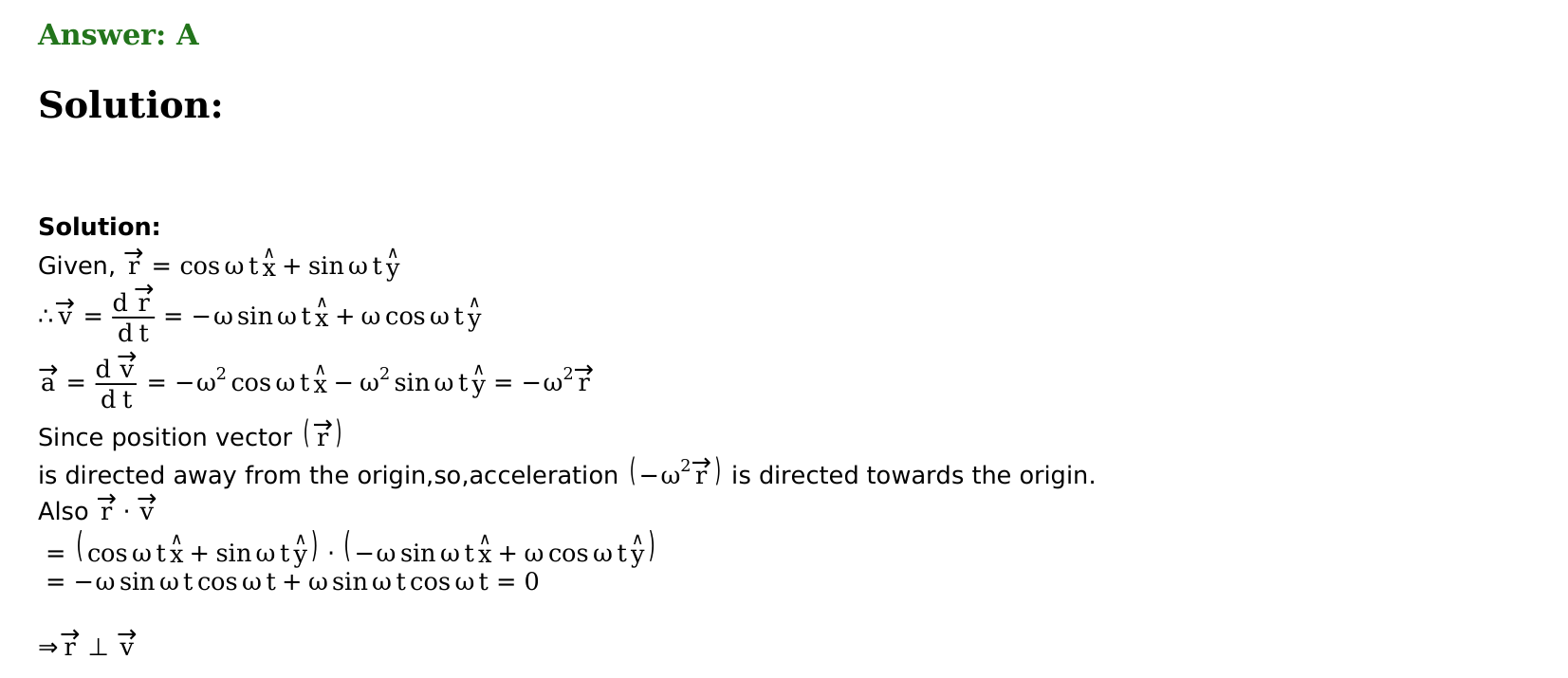 Motion in a Plane solution 16