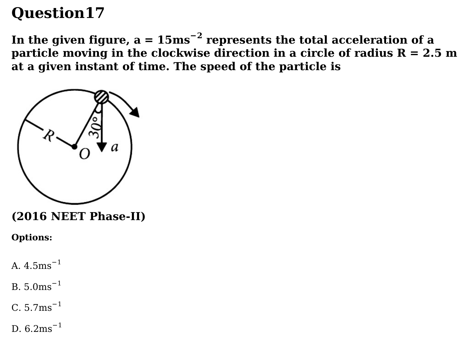 Motion in a Plane question 17