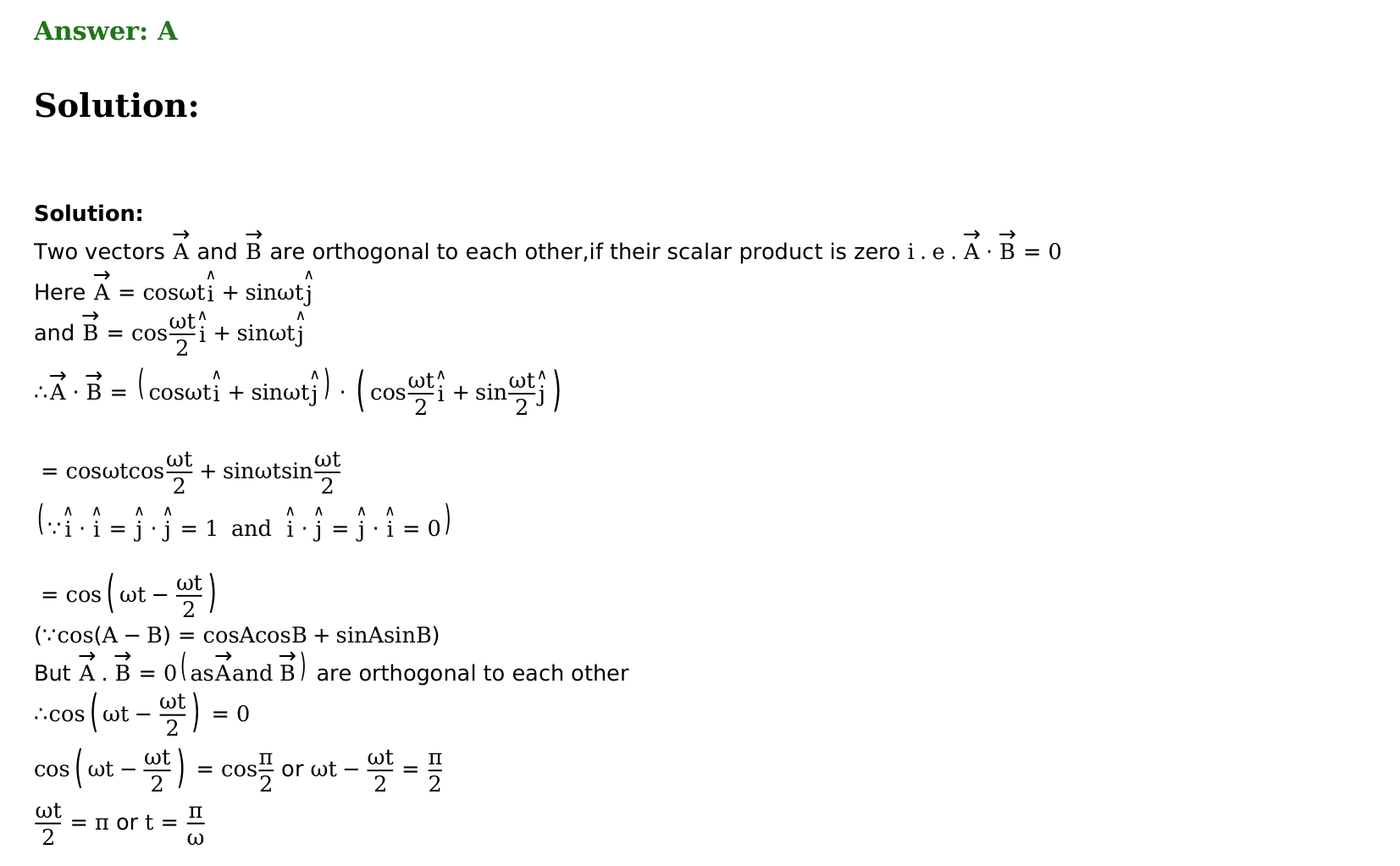 Motion in a Plane solution 18