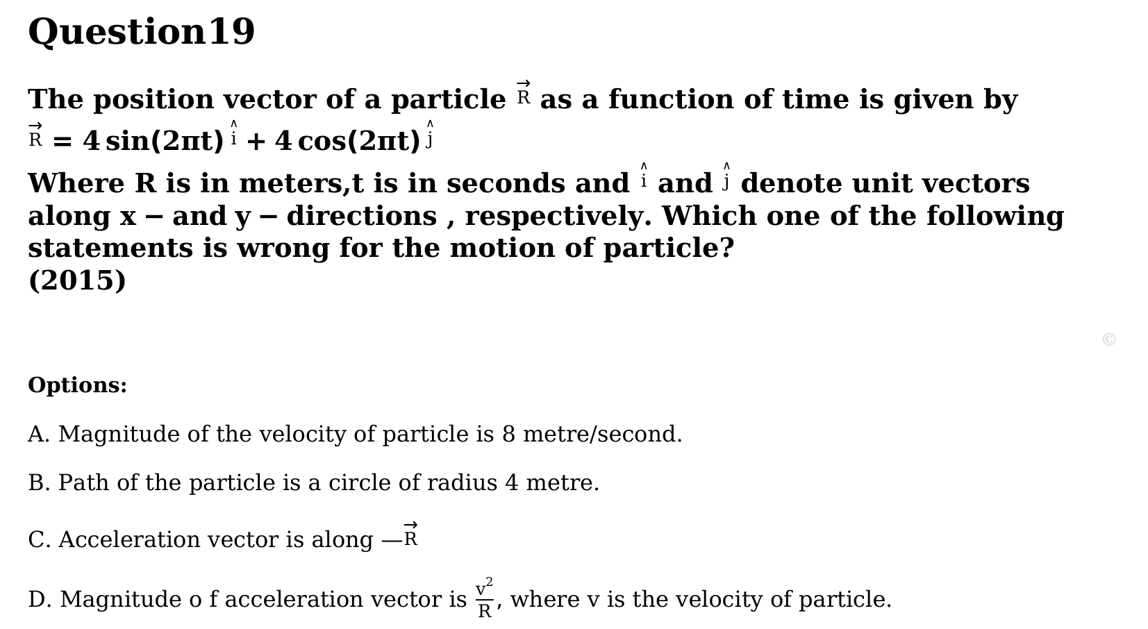Motion in a Plane question 19