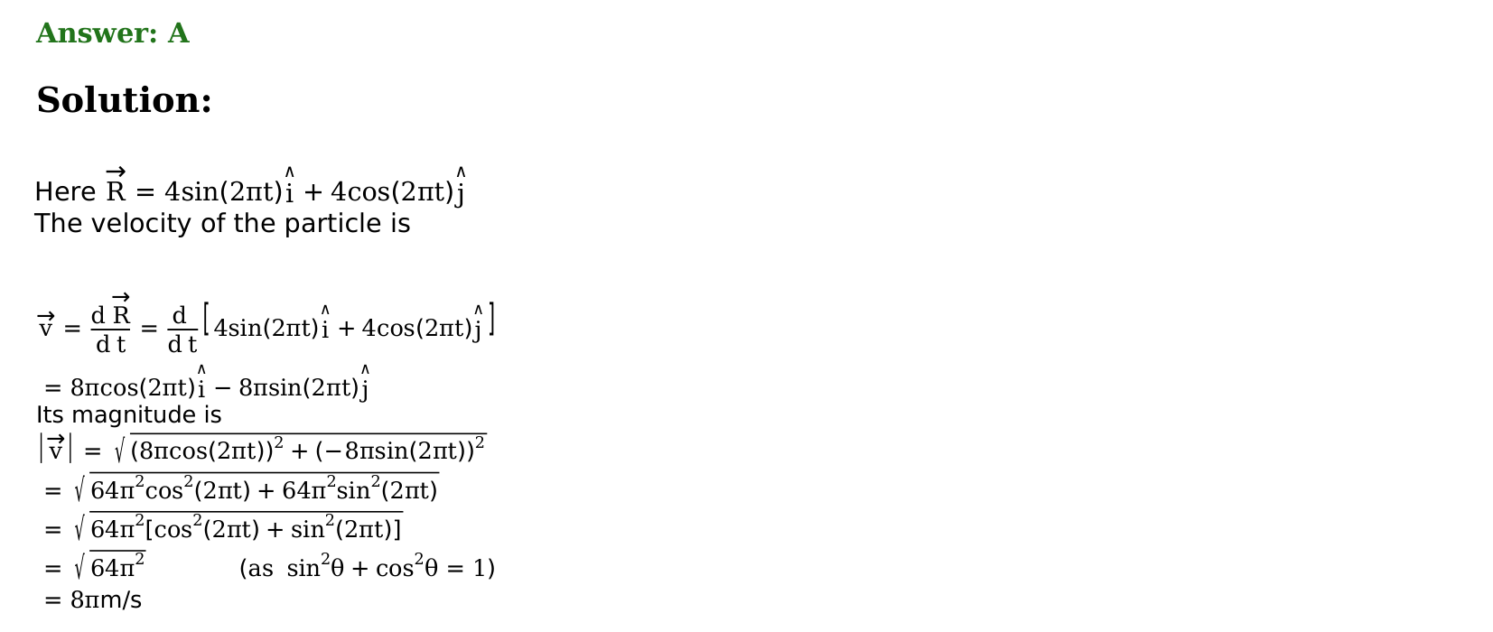 Motion in a Plane solution 19