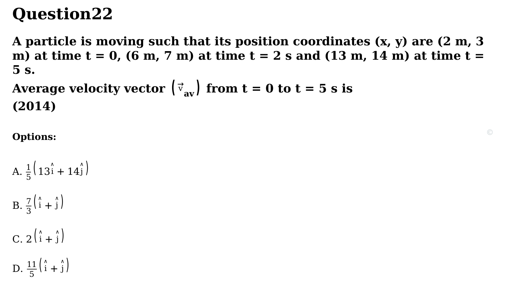 Motion in a Plane question 22
