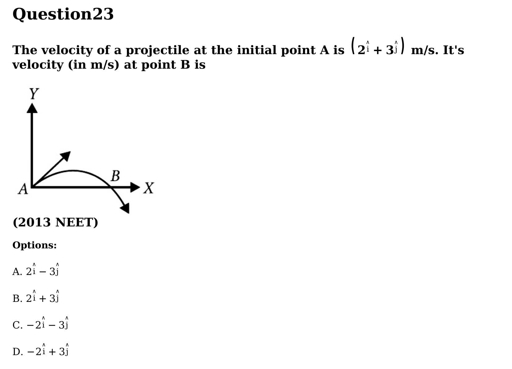 Motion in a Plane question 23