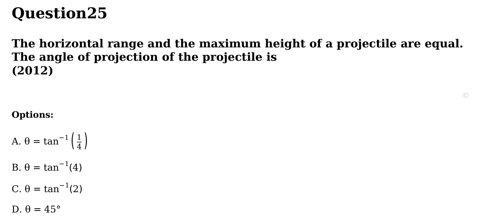Motion in a Plane question 25