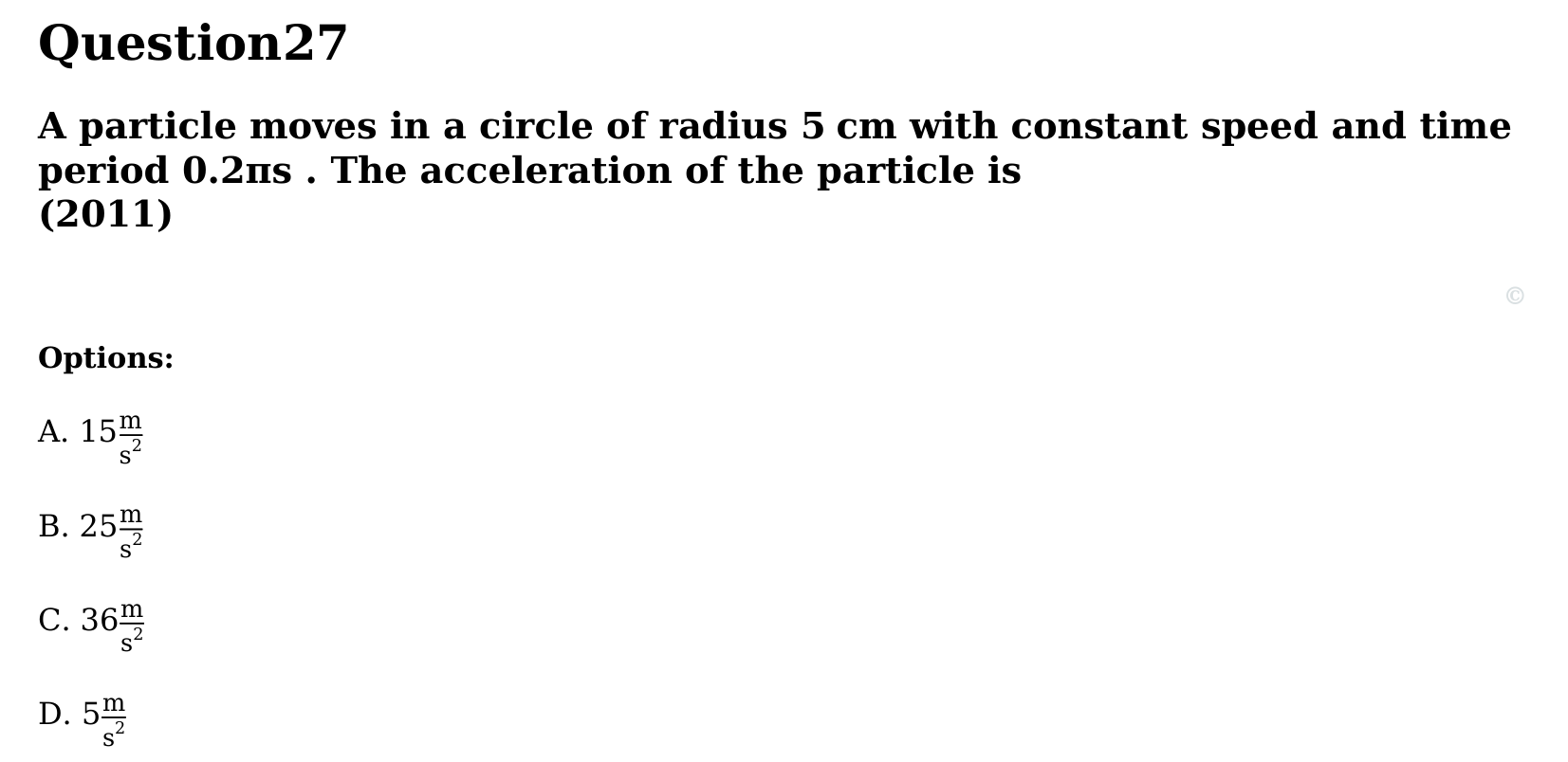 Motion in a Plane question 27