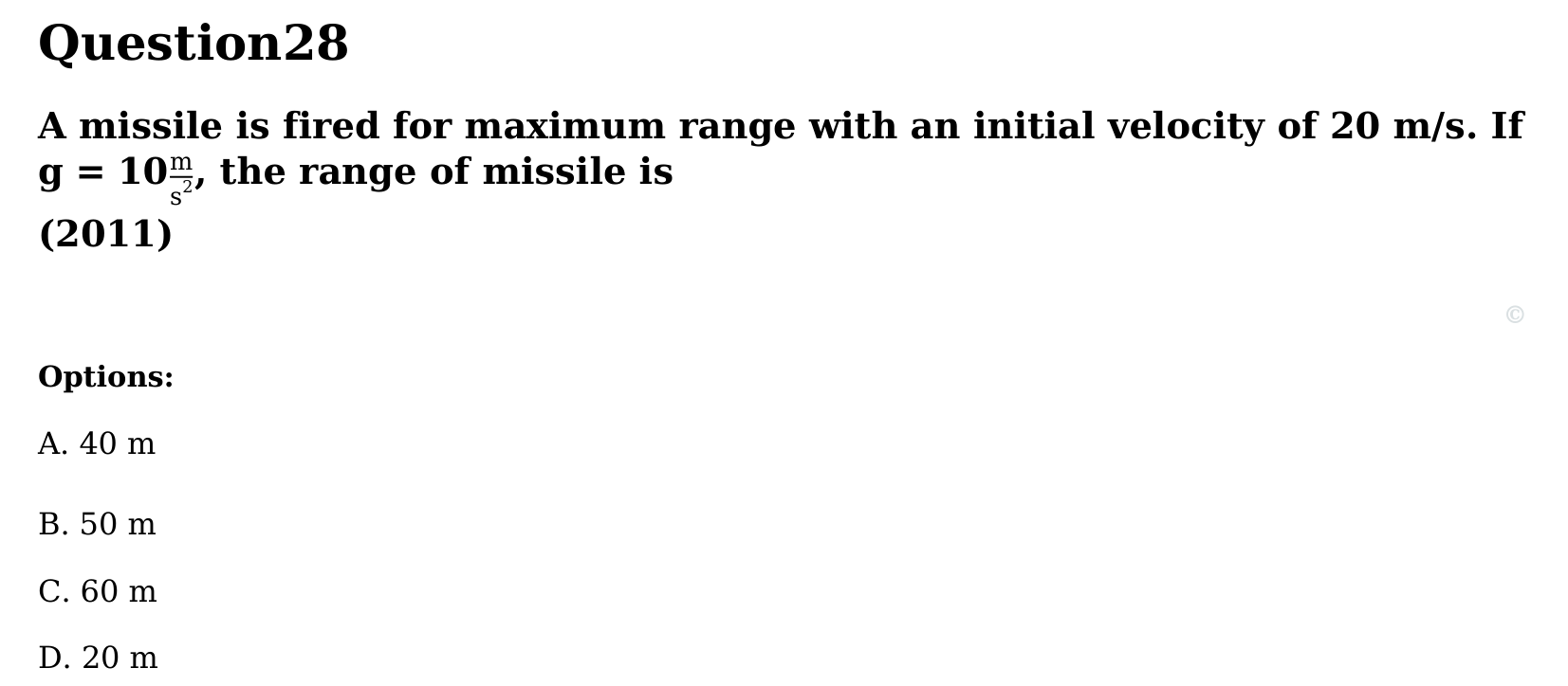 Motion in a Plane question 28