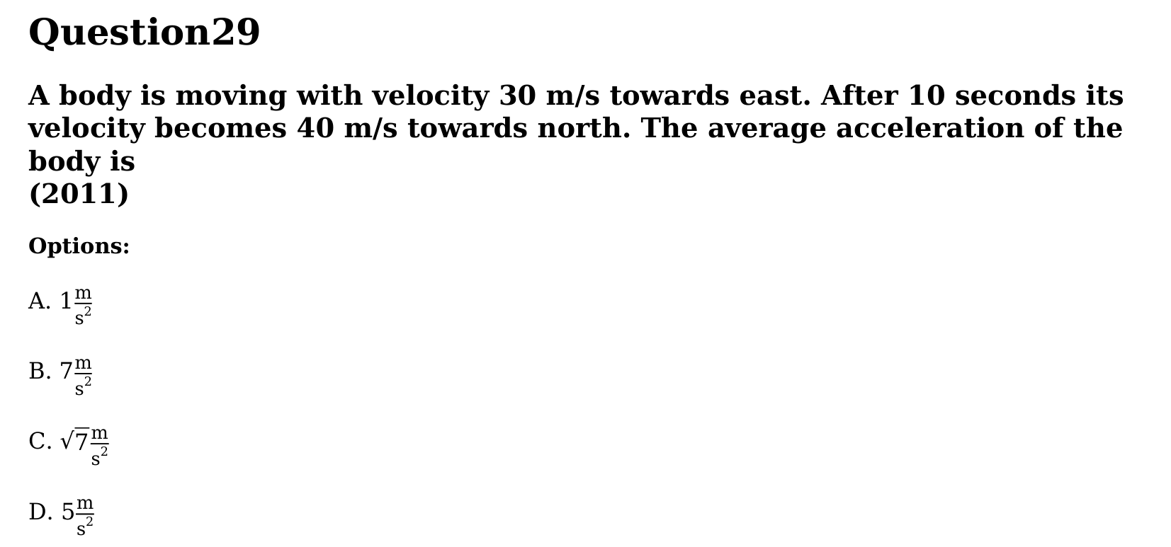 Motion in a Plane question 29