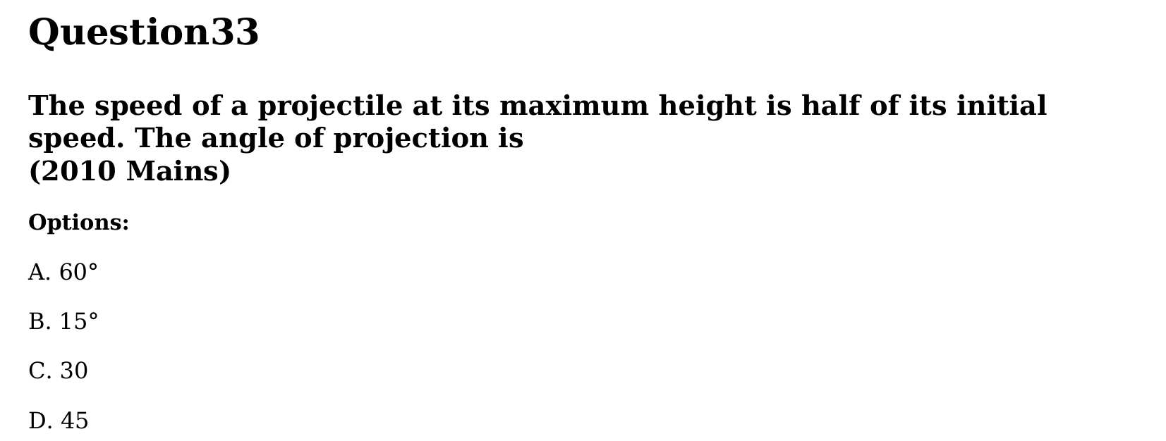 Motion in a Plane question 33