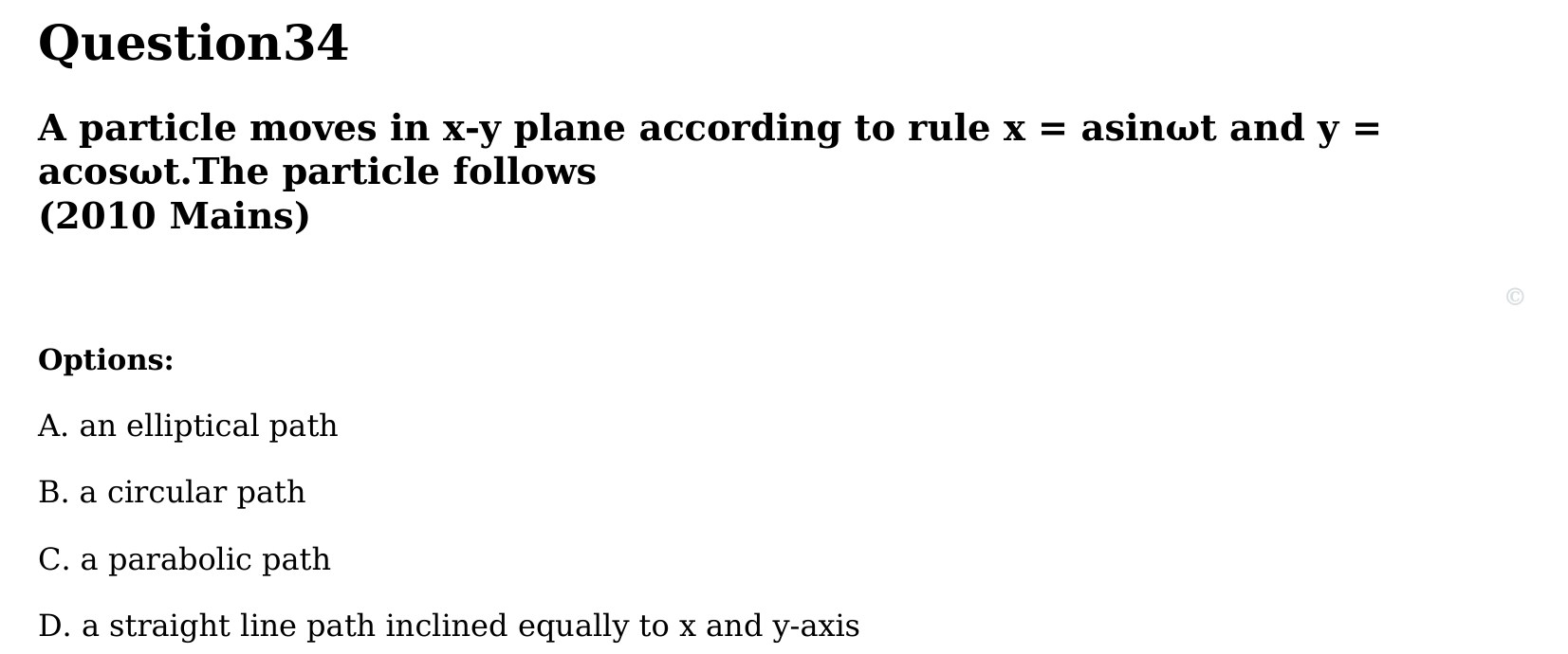 Motion in a Plane question 34