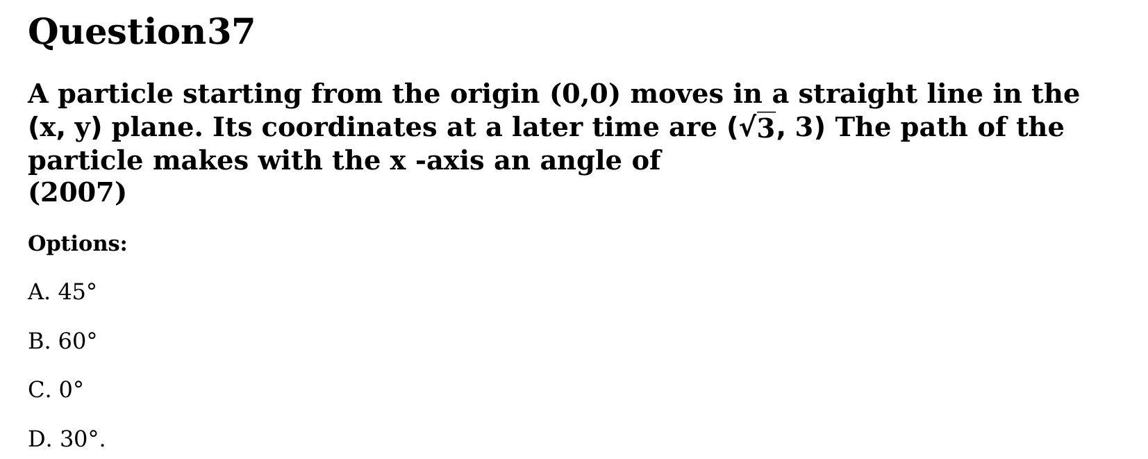 Motion in a Plane question 37