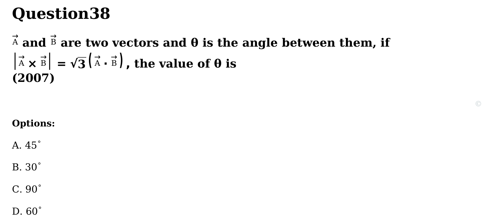 Motion in a Plane question 38