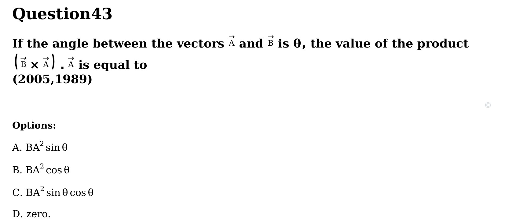 Motion in a Plane question 43