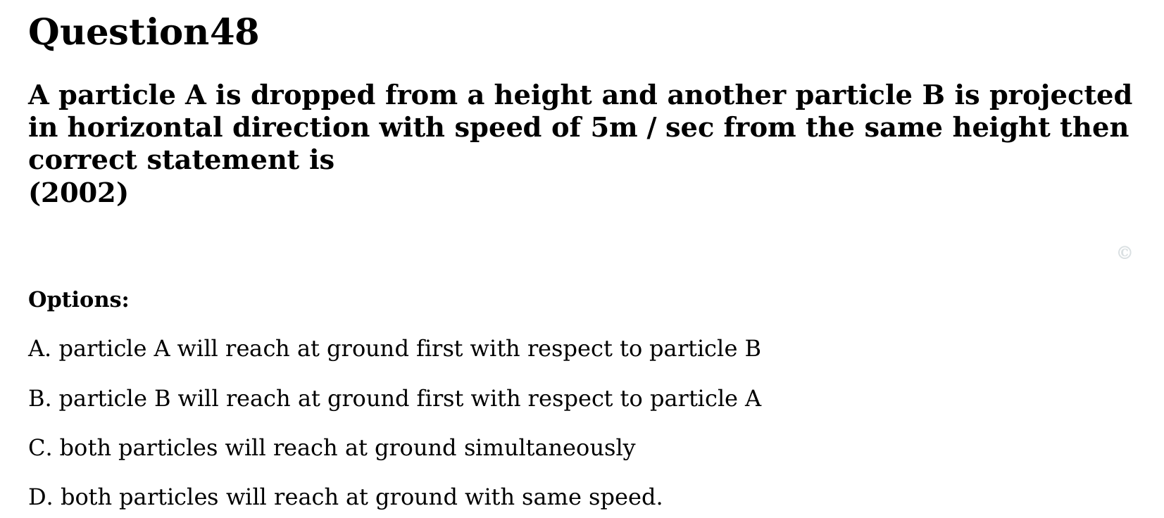 Motion in a Plane question 48