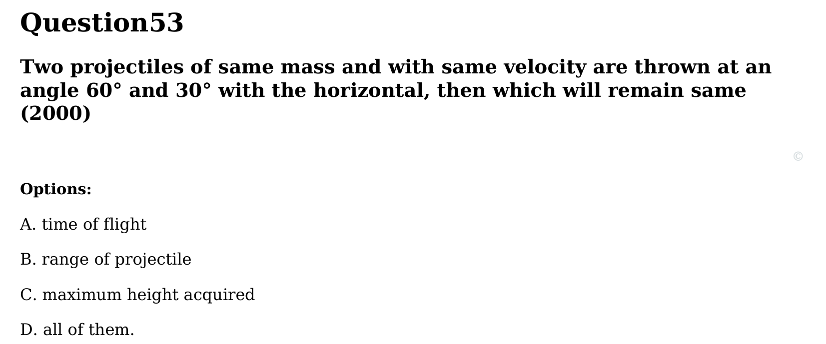 Motion in a Plane question 53