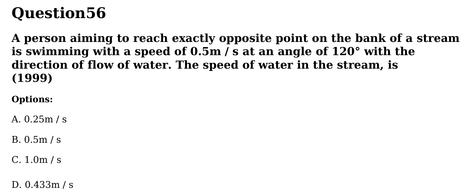 Motion in a Plane question 56