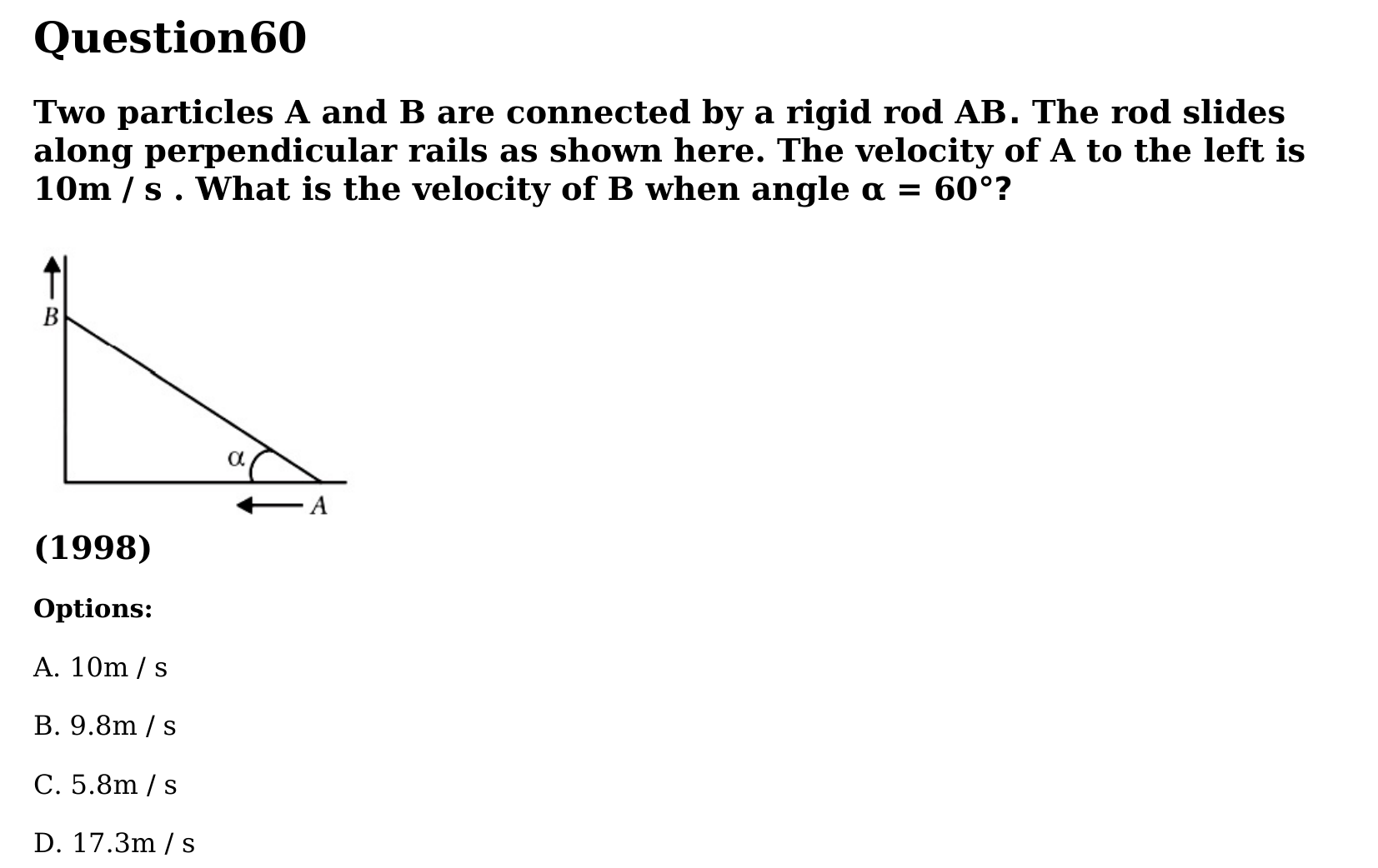Motion in a Plane question 60