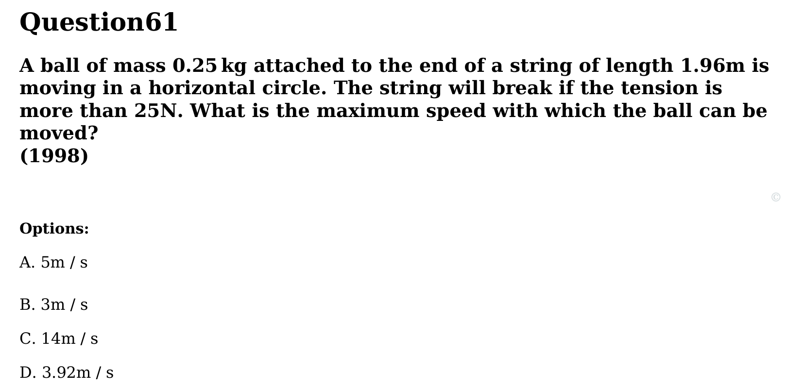 Motion in a Plane question 61