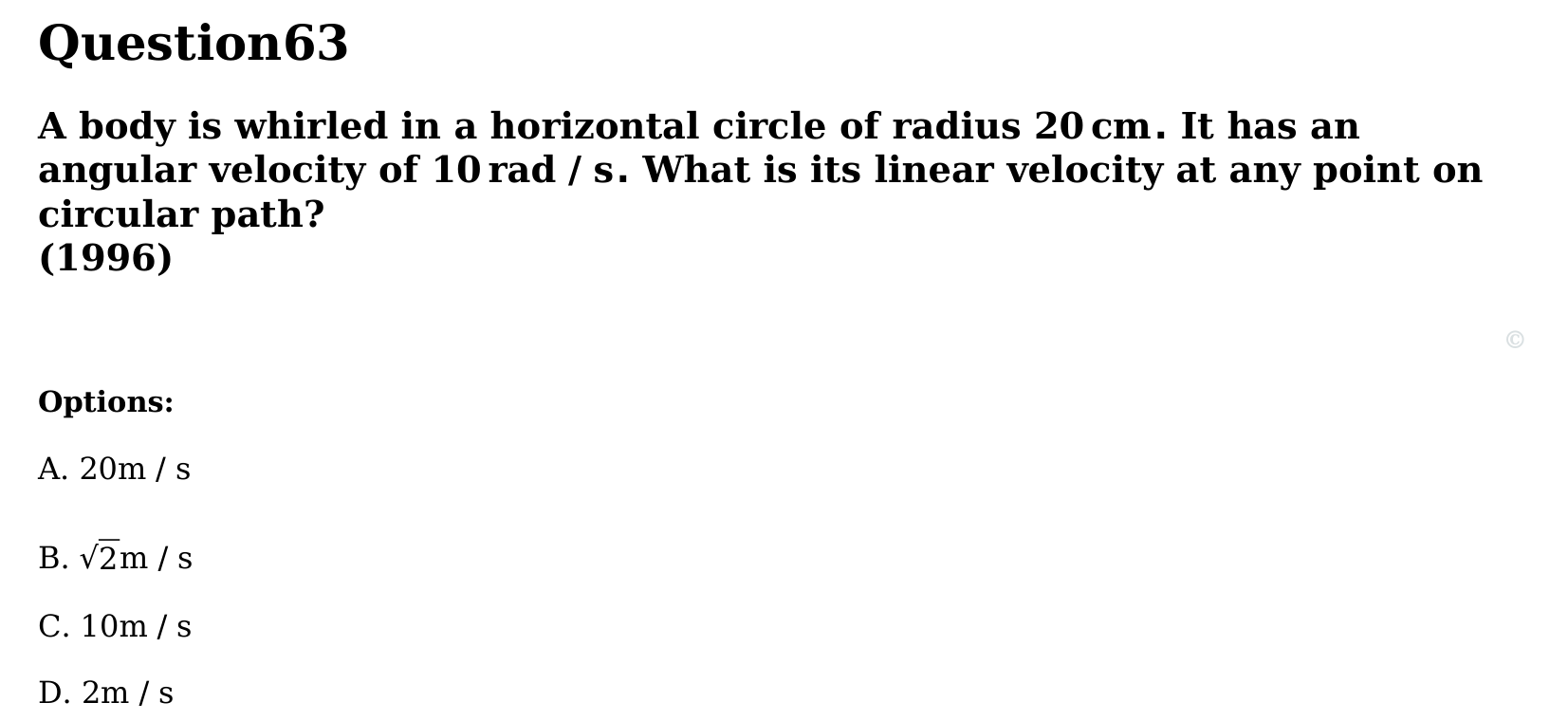 Motion in a Plane question 63