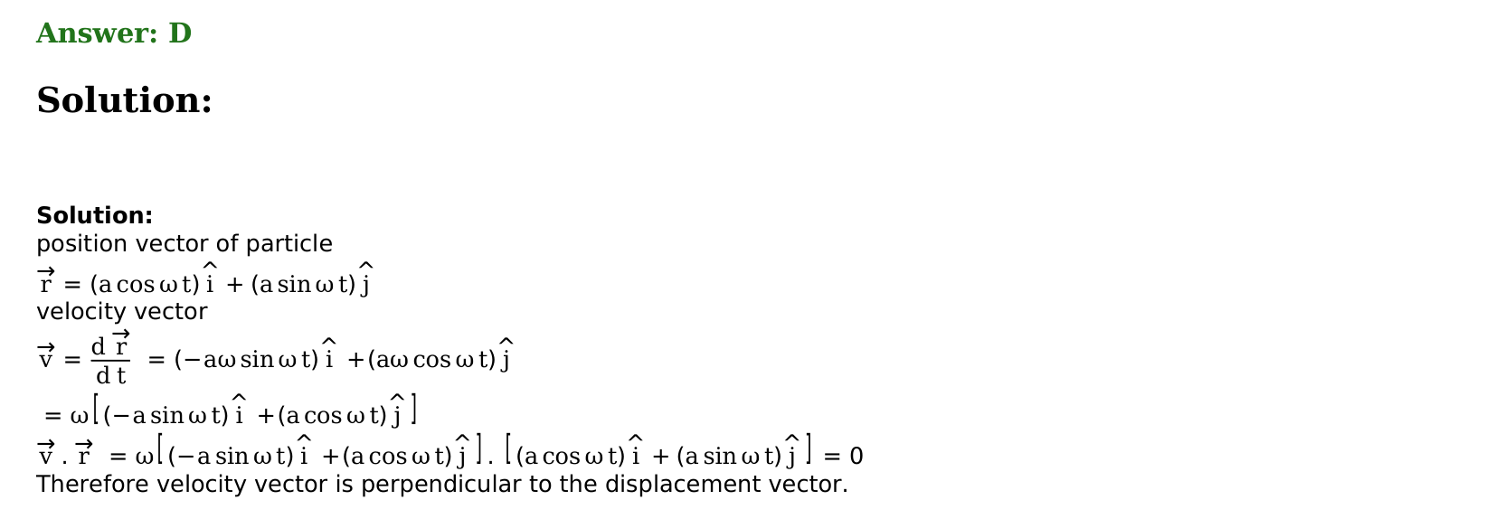 Motion in a Plane solution 64