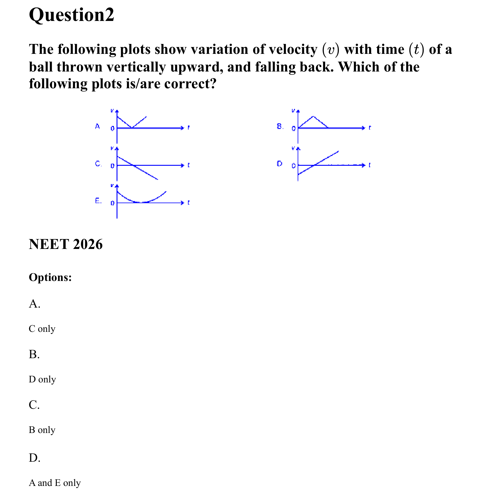 Motion in a Straight Line question 2