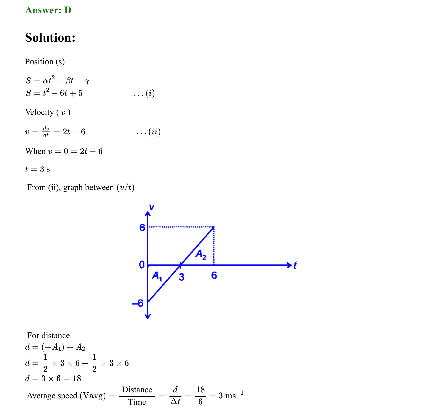 Motion in a Straight Line solution 3