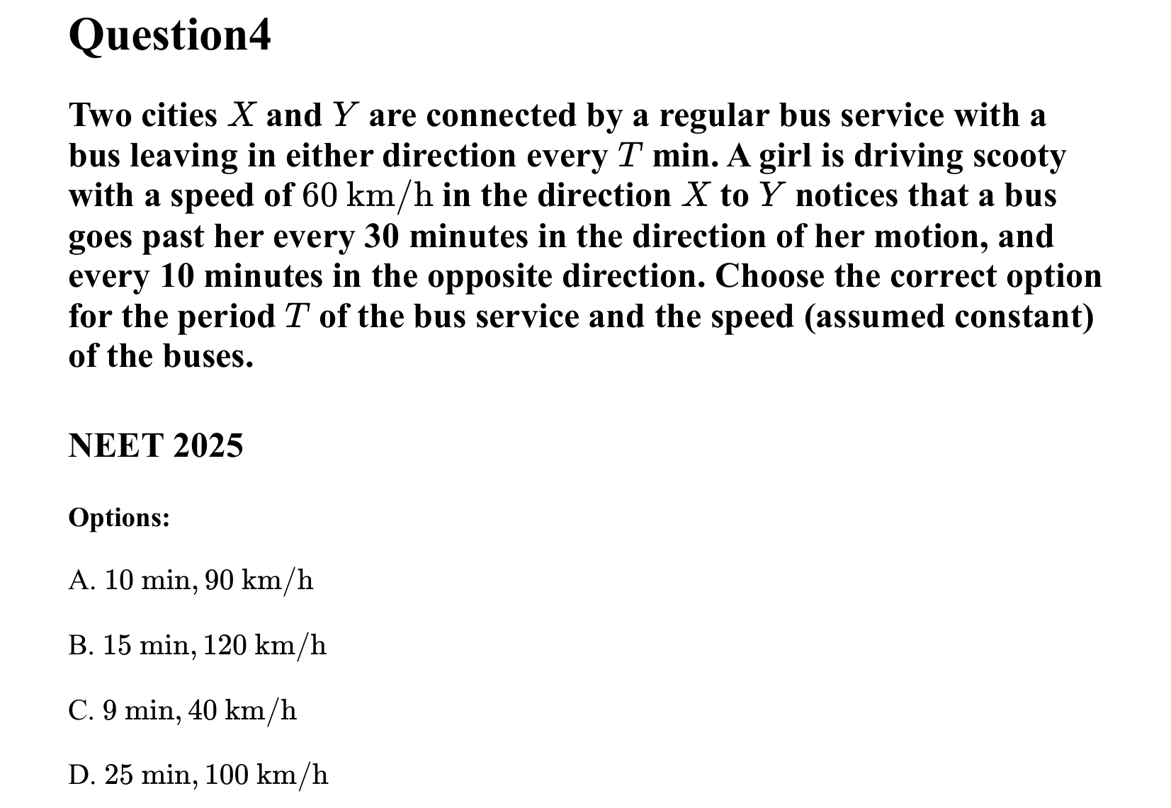 Motion in a Straight Line question 4