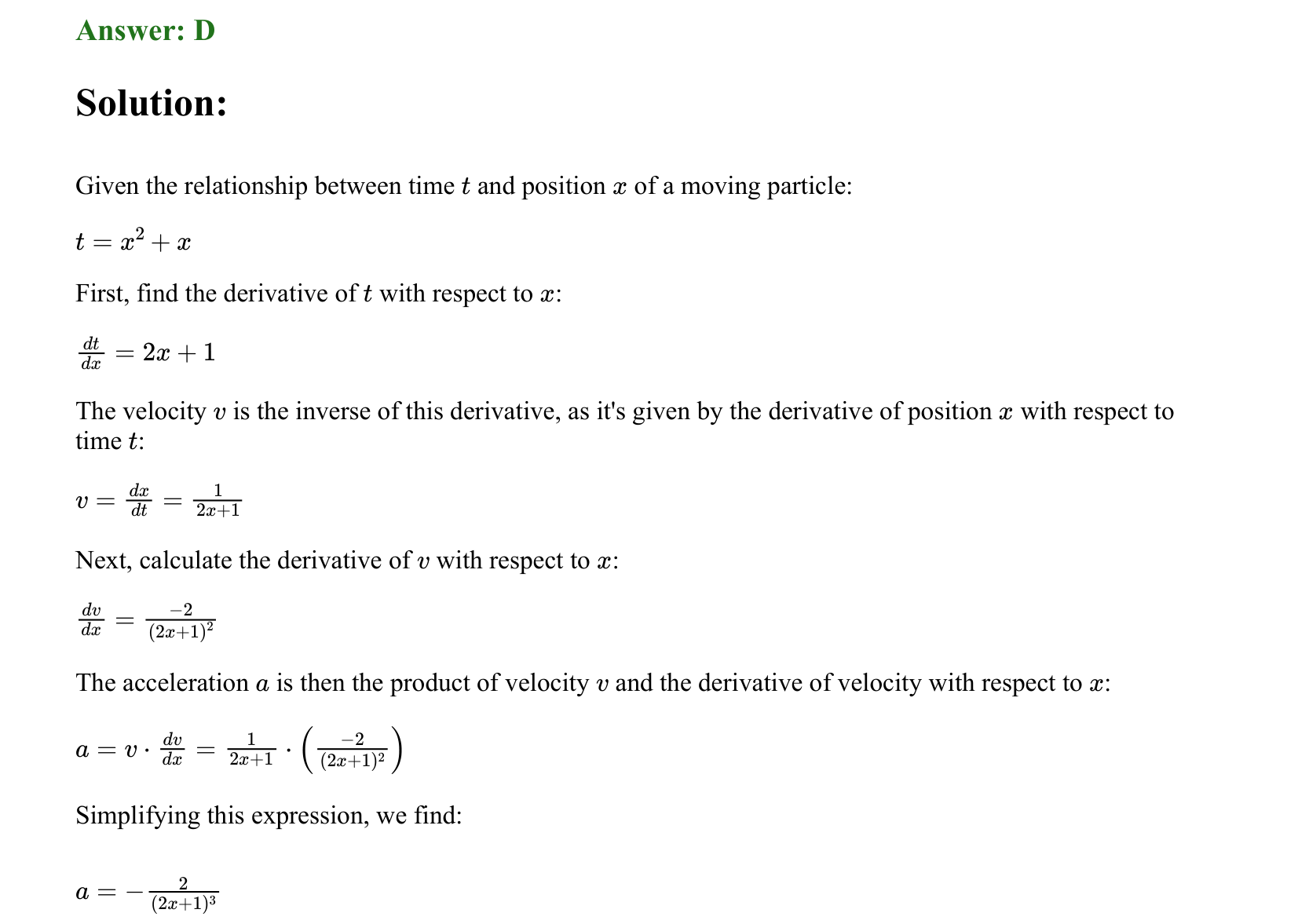 Motion in a Straight Line solution 5