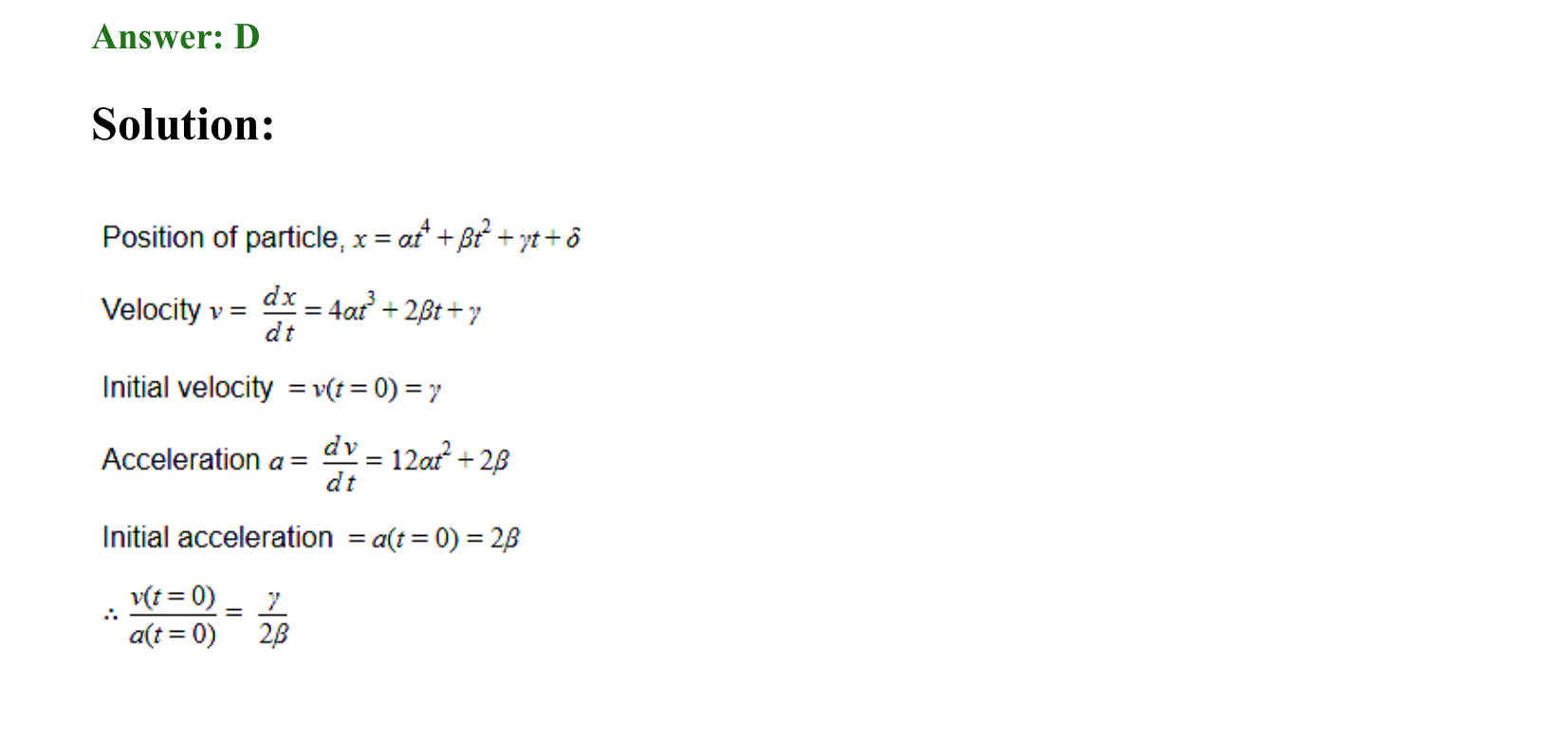 Motion in a Straight Line solution 6