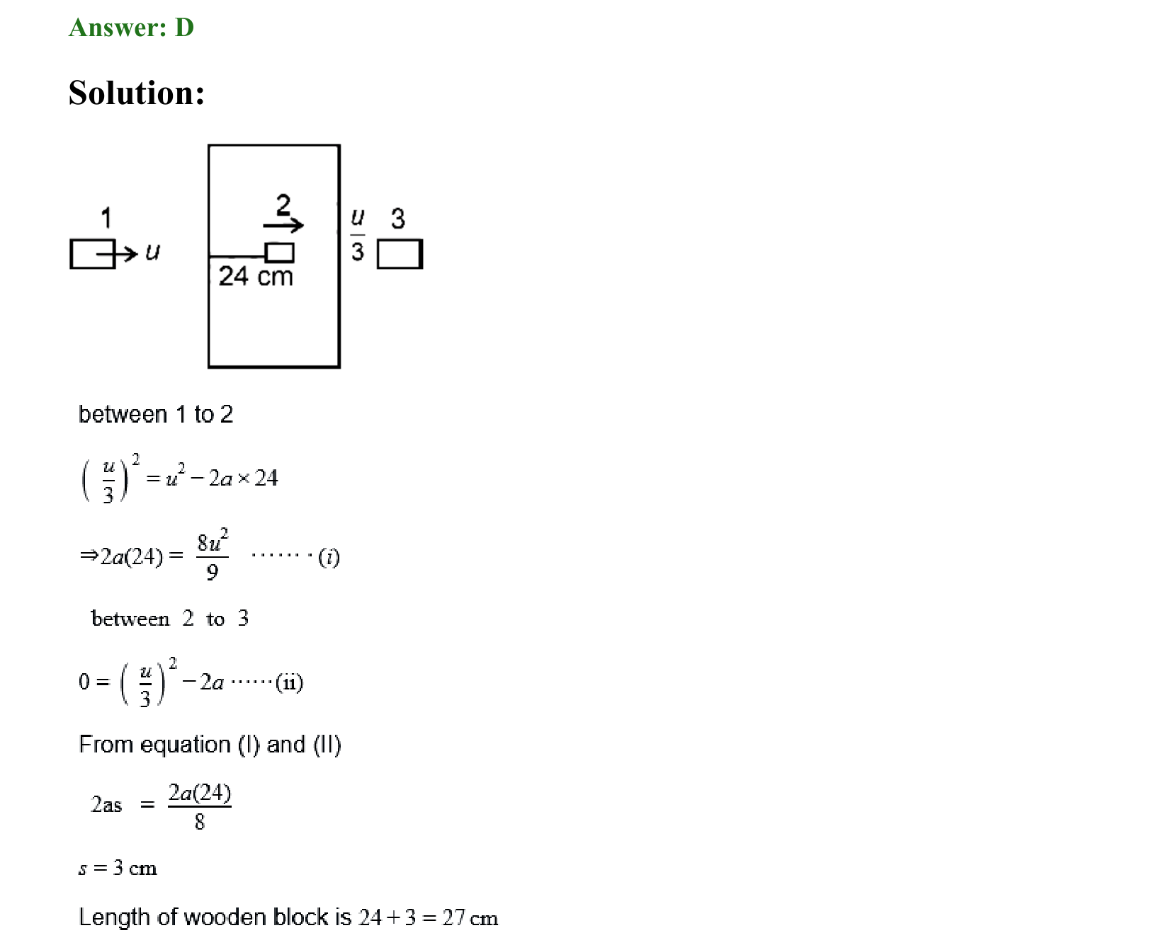Motion in a Straight Line solution 10