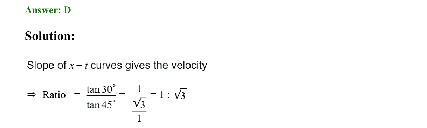 Motion in a Straight Line solution 13