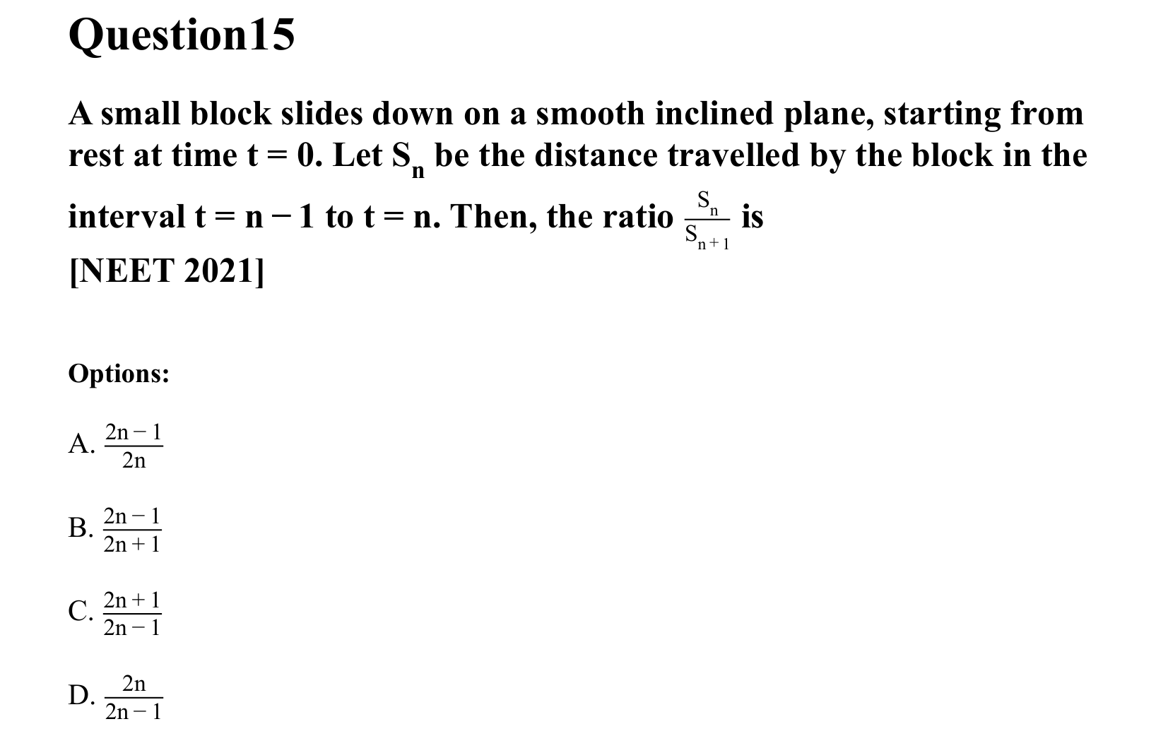 Motion in a Straight Line question 15