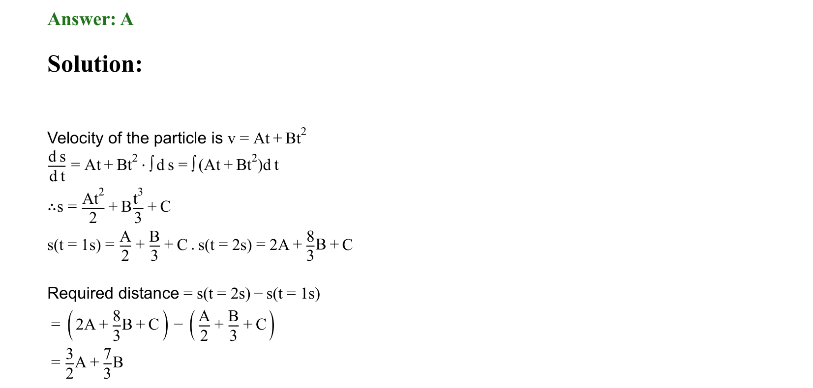 Motion in a Straight Line solution 19