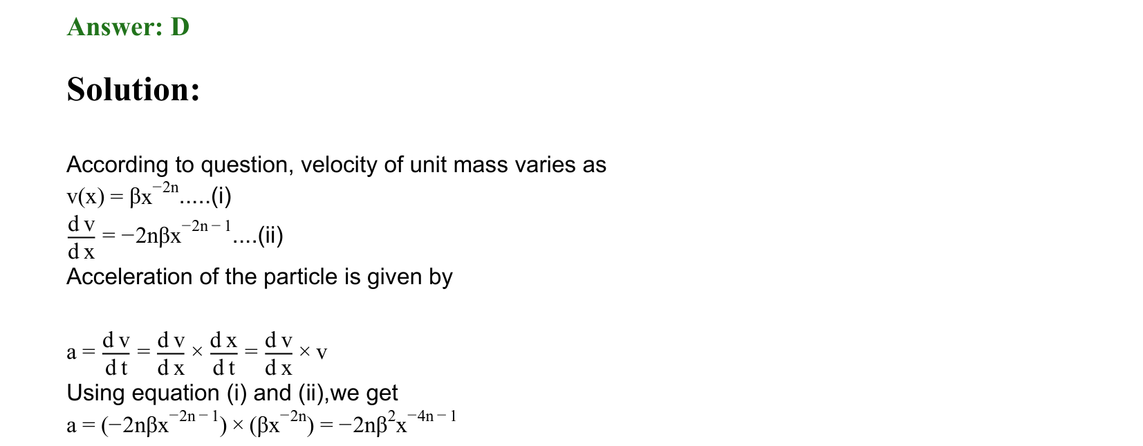 Motion in a Straight Line solution 21