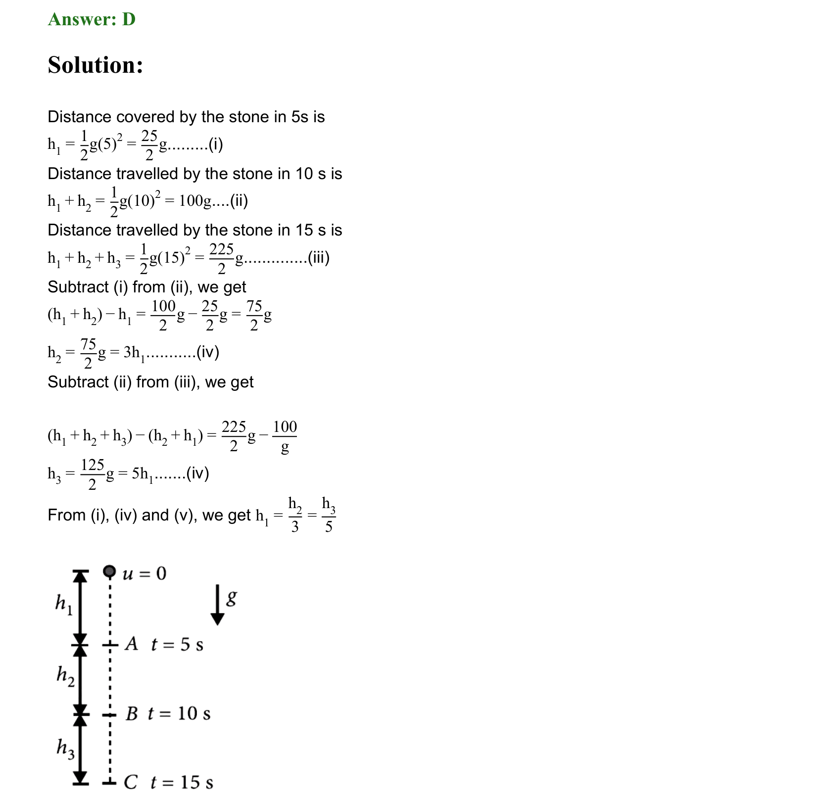 Motion in a Straight Line solution 22