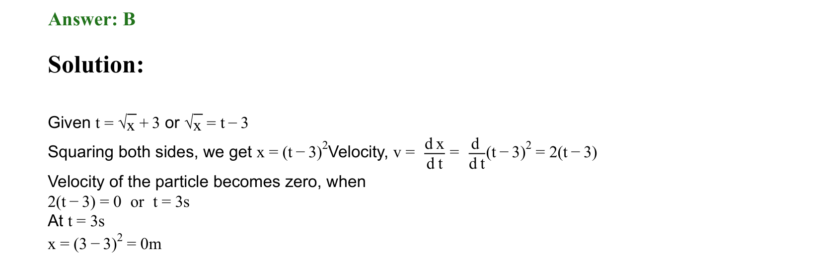 Motion in a Straight Line solution 23